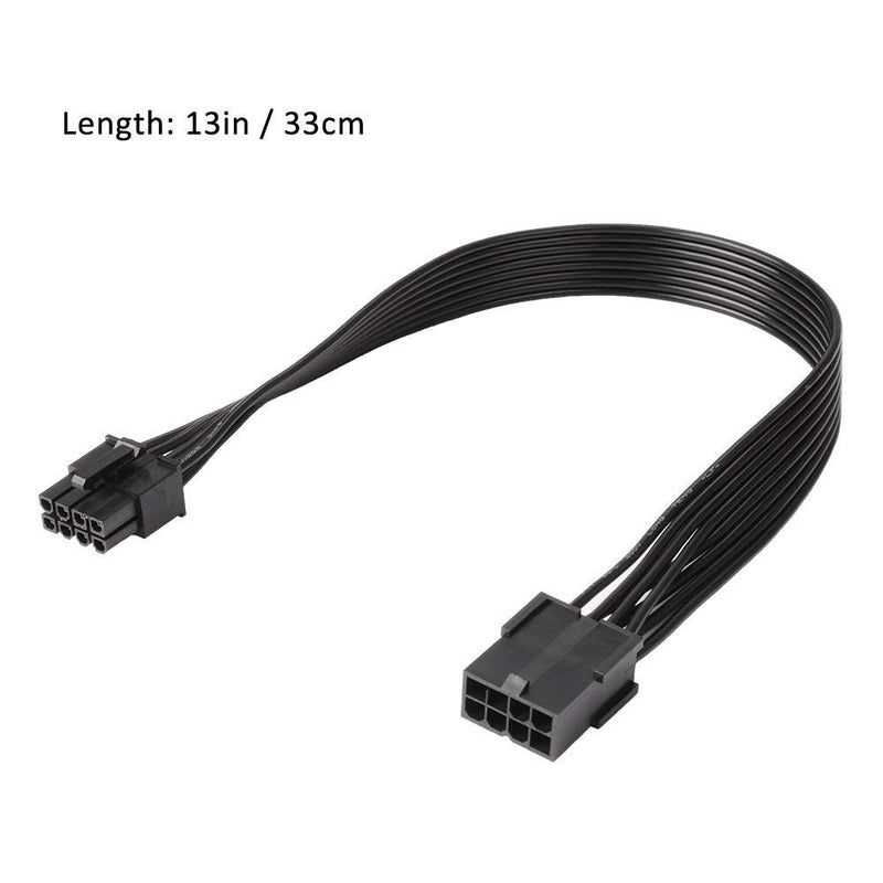 J&D 8 Pin PCI Express Power Extension Cable (2 Pack), Durable PCIe Power Extension Cable, 12 inch