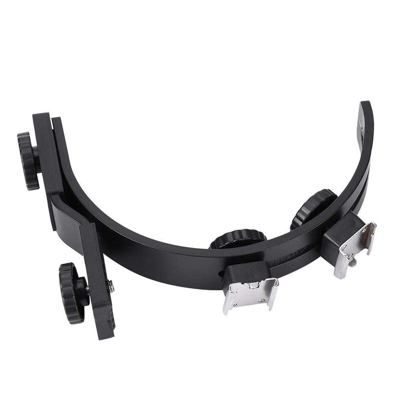 C-Shape Dual Hot Shoes Flash Lamp Mount Holder Bracket for DV Cameras Camcorders DSLR Cameras