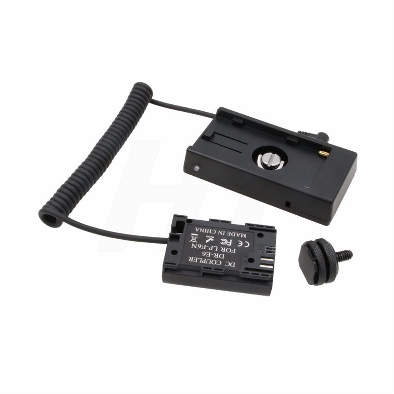 HangTon NP-F970 Plate to LP-E6 Dummy Battery for Canon R5 R6 5D3 5D4 70D 7D Mark II, Blackmagic Video Assist BMPCC 6K 4K, SmallHD Monitor