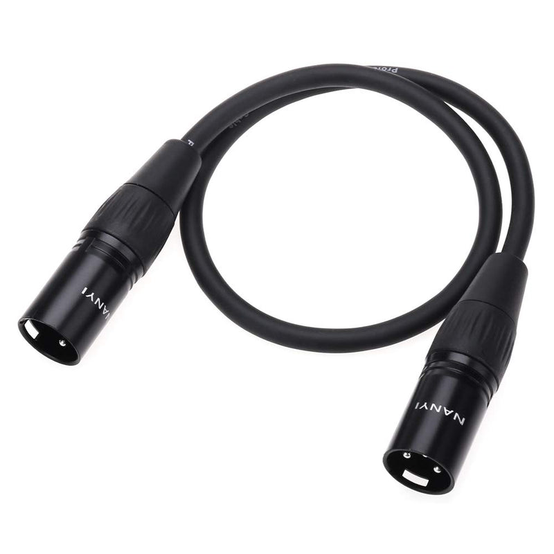 [AUSTRALIA] - NANYI Microphone Cable XLR to XLR Patch Cables, 3-Pin XLR Male to Male mic Cable DMX Cable Patch Cords with Oxygen-Free Copper, 1.6Feet XLR Male To Male-1.6FT 