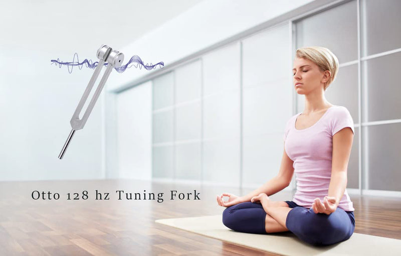 [AUSTRALIA] - LeSage Otto 128 HZ Biosonics Weighted Tuning Fork Diapason Medical 128 hertz Tuning Forks for Healing 128HZ Sonic Slider with Silicone Hammer Cleaning Cloth 