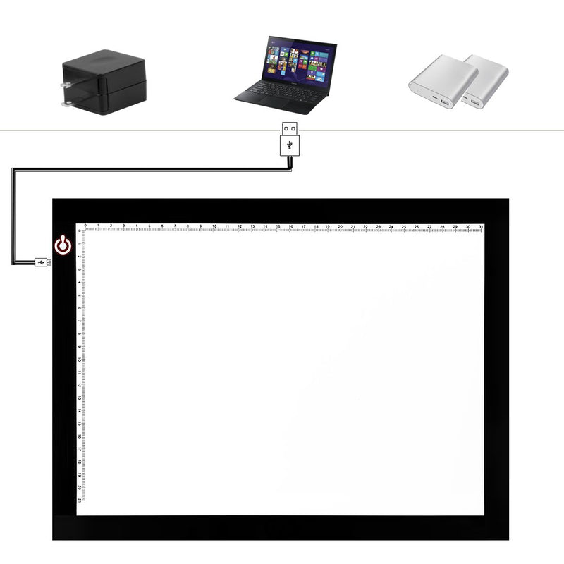 NXENTC A4 Tracing Light Pad, Ultra-Thin Tracing Light Box USB Power Artcraft Tracing Light Table for Artists, Drawing, Sketching, Animation black