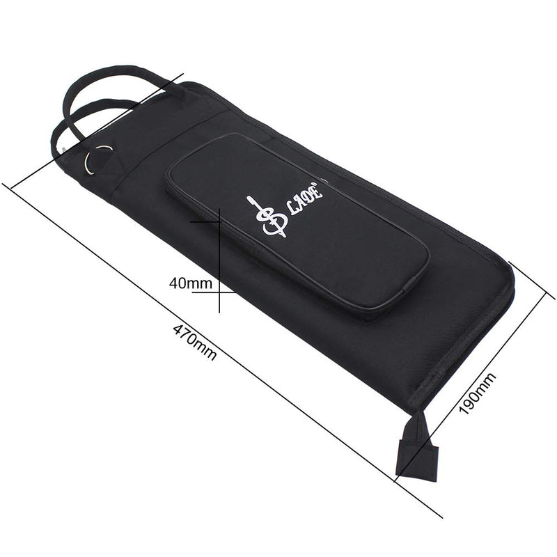 YiPaiSi Drumstick Bag, Drum Stick Bag, Drum Stick Holder, Mallet Bag with Extra Outside Pocket, With Shoulder Strap for Mallets, Brushes