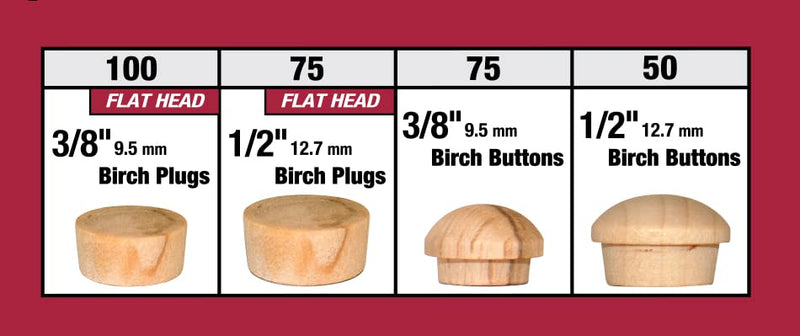 Milescraft 5347 Wood Plug Kit 300 pcs. - Variety Pack - Assorted 3/8" and 1/2" Wood Plugs and Buttons for Covering Screw Holes- Ideal for Woodworking Projects