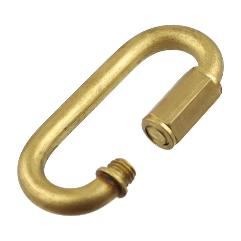 BNYZWOT Brass Quick Links D Shape Locking Quick Chain Repair Links M6 1/4 inch Pack of 10