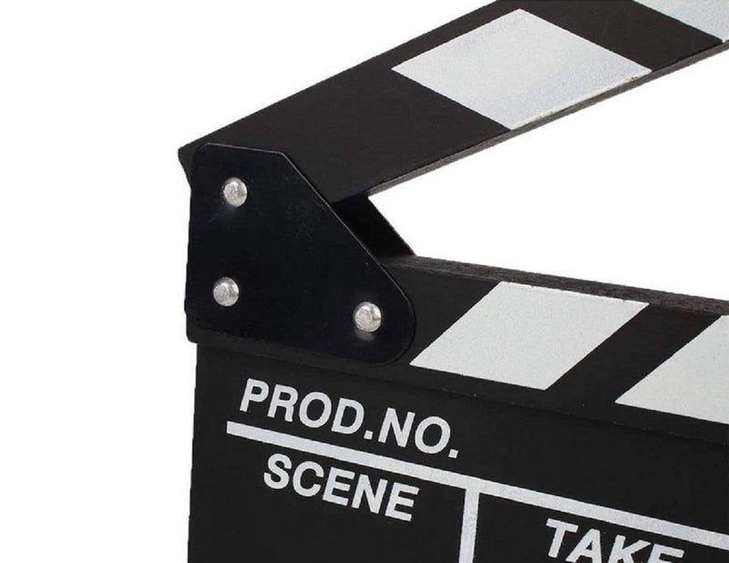 [AUSTRALIA] - zmgmsmh Wooden Clapboard Director Film Movie Cut Action Scene Slateboard Clapper Board Slate (Large-Black) Large-Black 