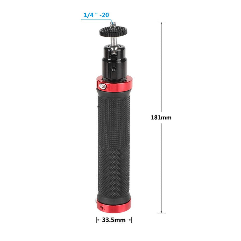 CAMVATE Rubber Hand Grip with 1/4" Ball Head Mount for Photographic Accessory (Red)