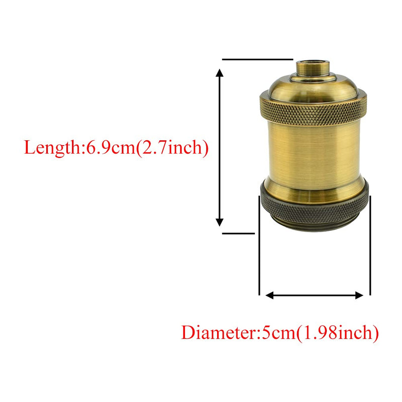 [AUSTRALIA] - HAHIYO E26 E27 Lamp Socket Screw in Mount Light Bulb Holder Fixture Easy Wire Tighten Down Twist Aluminum Heat Resistant for Decor Table Electrical Circuit Assorted Total 2pieces Gold bronze E26/E27-Mode3-2pcs 