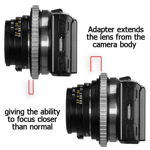Fotodiox Lens Mount Adapter, Leica M Lens to Sony E-Mount NEX Camera with Macro Focusing Helicoid, Leica M - NEX Macro; fits Sony NEX 3, 5, 7 and NEX FS-100, VG10