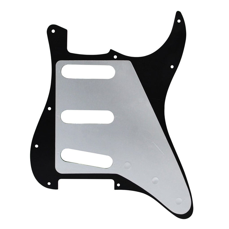 FLEOR Left Handed SSS Strat Pickguard Guitar Scratch Plate for USA/Mexican Made Strat Guitar Modern Part, 4Ply Black Pearl