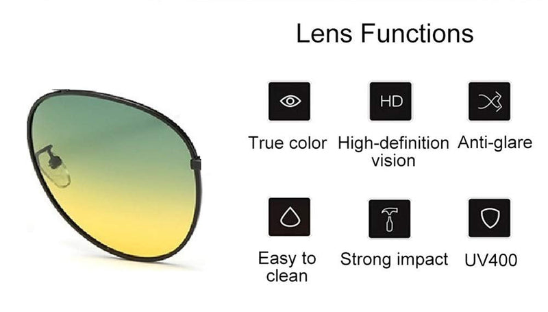 Baselay Night Driving Glasses HD Day Night View Polarized UV400 Sunglass for Men Black