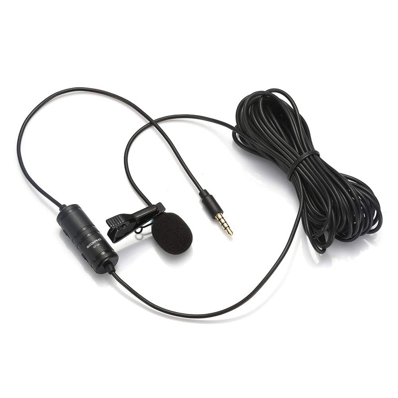 [AUSTRALIA] - Soonpho Professional Lavalier Lapel Microphone,3.5mm Omnidirectional Condenser Mic Easy Clip On Microphone with Windscreen for iPhone,Camera,DSLR,Recording YouTube,Video Conference,Podcast,Interview 