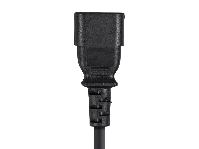 Monoprice 3-Prong Extension Cord - 1.5 Feet - Black | IEC 60320 C14 to IEC 60320 C13, 18AWG, 10A, 125V