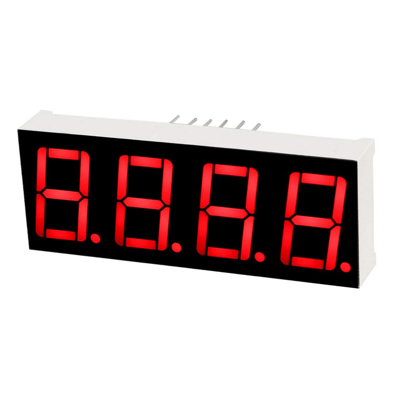 uxcell Common Cathode 12Pin 4 Bit 7 Segment 1.98 x 0.75 x 0.31 Inch 0.55" Red LED Display Digital Tube 10pcs