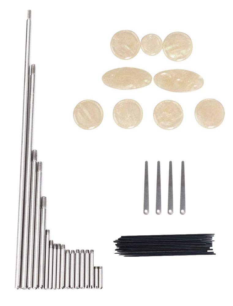 Jiayouy 1 Set Alto Sax Repair Kit Include Sax Inlays Sound Hole Pad Screws Spring Needles Rollers Woodwind Instrument Replacement Accessory