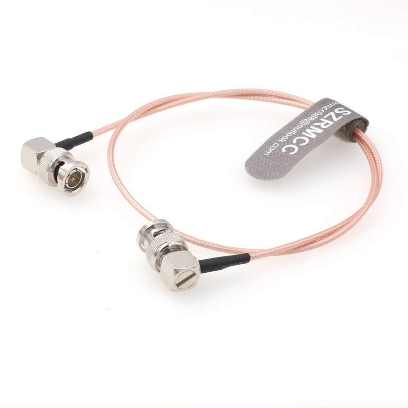 SZRMCC Right Angle BNC Male to Right Angle BNC Male 75ohm HD-SDI 3G RG179 Video Coaxial Cable for ARRI RED Blackmagic Cameras Atomos SmallHD Monitor (50cm) Right Angle to Right Angle 50cm