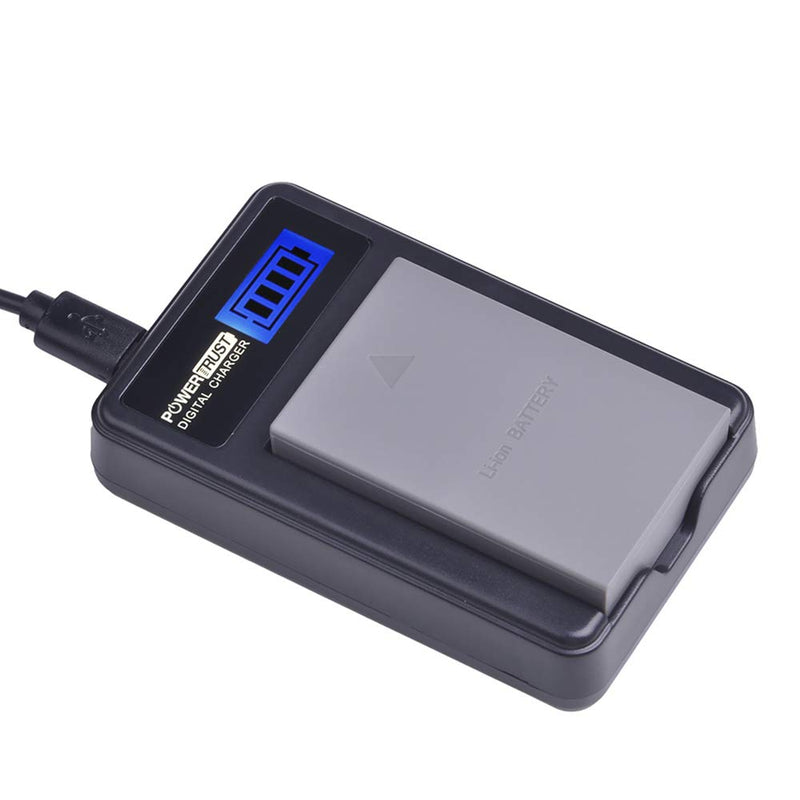 PowerTrust 2-Pack PS-BLS5 BLS-5 BLS5 Bls50 Batteries and LCD USB Charger for Olympus OM-D E-M10,Mark III,Mark II,Pen E-PL2,E-PL6,E-PM2, Stylus 1 Battery