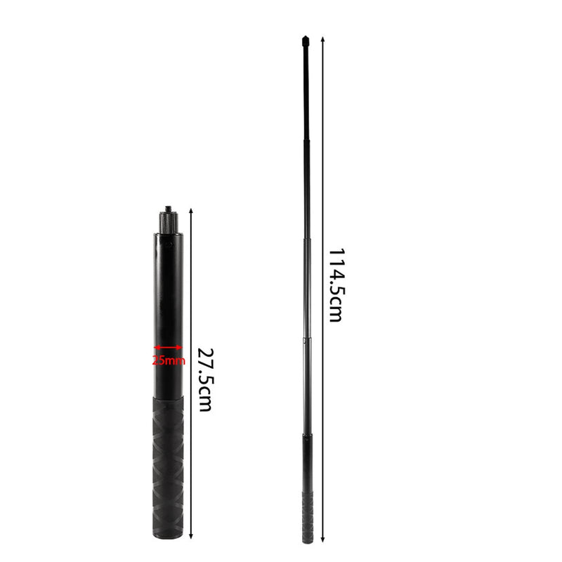 Extendable Selfie Stick, Telescopic Monopod 1/4in Interface Antiskid Handle 25mm Maximum Pipe Diameter Aluminium Alloy for Live