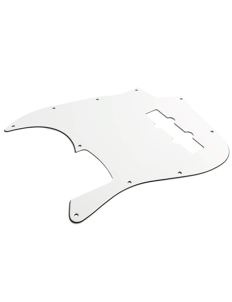 Metallor Bass Pickguard 3 Ply Scratch Plate for 4 String Jazz Bass J Bass Parts Replacement White.