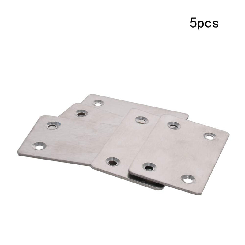 Bettomshin 5 PCS Flat Fixed Straight Bracket Repair Board 2.36" x 1.5"Brushed Stainless Steel Surface Connection Angle Bracket Gusset Plate