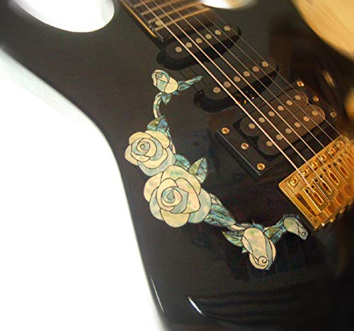 White Roses (White Pearl) Flower Inlay sticker Decals for Guitar and Bass