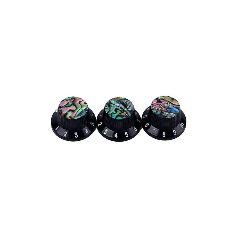 Alnicov Guitar Contral Knobs,Black Electric Guitar Speed Knobs With Abalone Shell Tone Volume Control Knobs 3 Pack