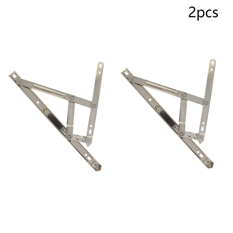MroMax 12 Inch Round Slot Casement/Hanging Window Hinge and 202 Stainless Steel Silver Tone 2PCS