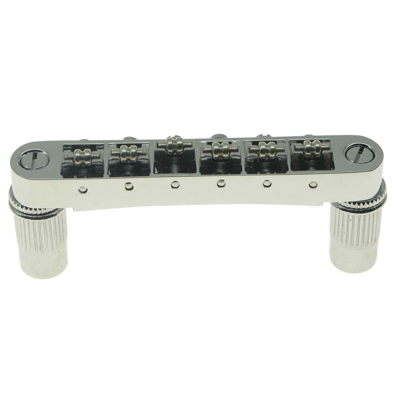 KAISH Chrome Guitar Roller Saddle Bridge Tune-O-Matic Bridge For Epiphone Les Paul,SG,Dot,Bigsby Guitar with M8 Threaded Posts