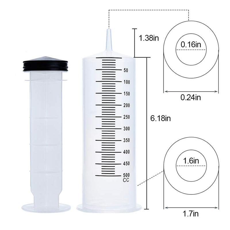 500ml Large Syringe with 27.6 Inch Tube, Sterile and Individual Sealed, Plastic Garden Syringe for Liquid, Paint, Epoxy Resin, Oil, Watering Plants, Refilling