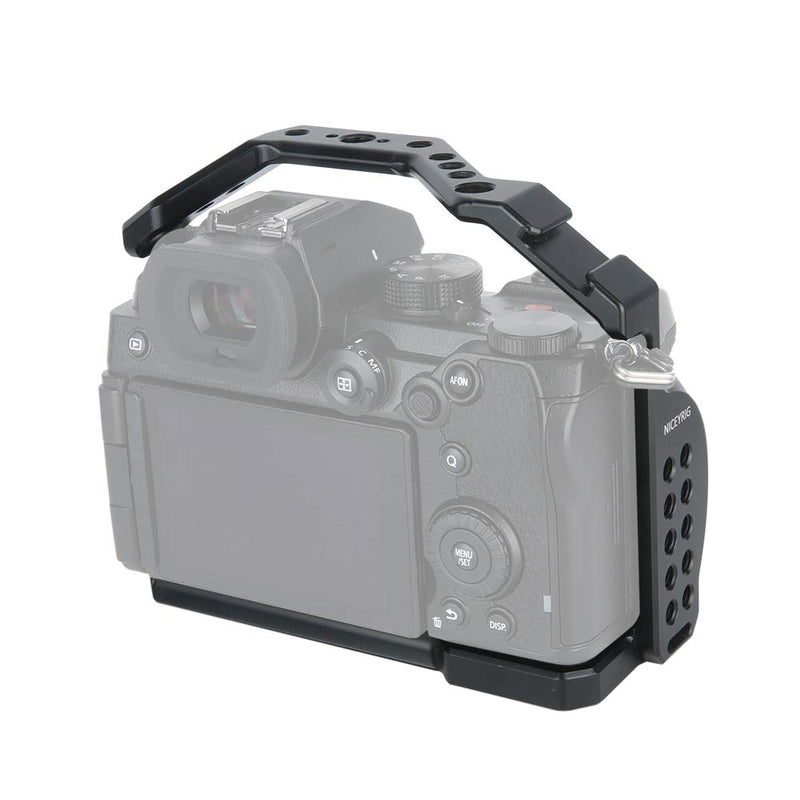 NICEYRIG Aluminium Cage for Panasonic Lumix S5 with ARRI Thread NATO Rail Cold Shoe - 406