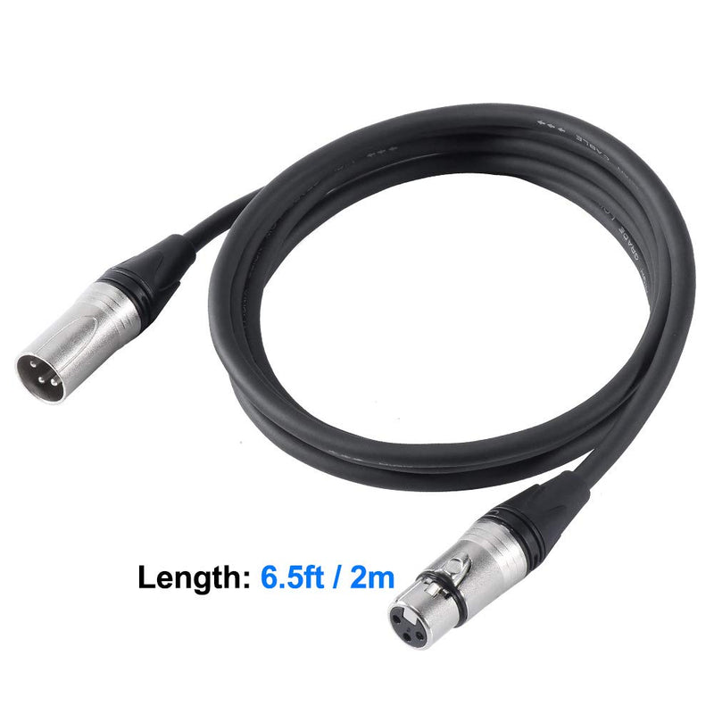 [AUSTRALIA] - Eyeshot XLR Cable, 2 Pack 6.5ft Premium Microphone Cable Male to Female, Balanced 3 Pin XLR Microphone Patch Cable with All Copper Conductors for Microphones, Studio Recording and Live Sound 6.5 Feet Silver 