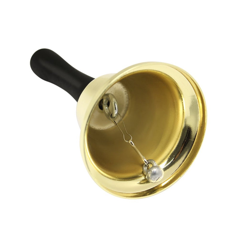 Hysagtek 2 Pcs Metal Hand Bell Loud Call Bell Service Bell Handheld Bell for Wedding Events, Decoration, Food Line, Alarm, Jingles, Ringing, Gold and Silver