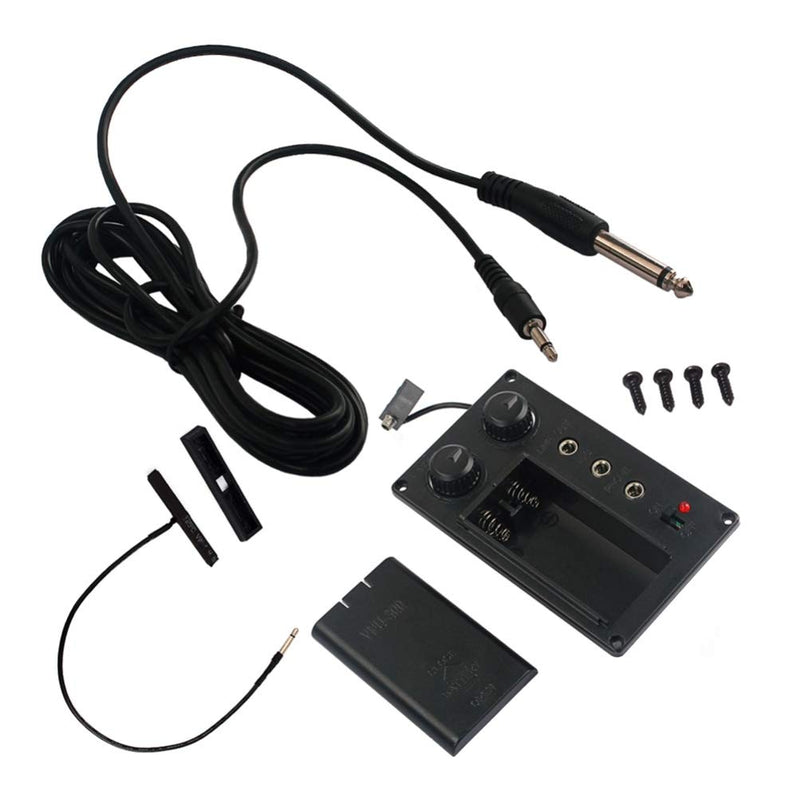 Artibetter 1 Set Violin Silent EQ Pickup Piezo Equalizer Mute Preamp with Plug Hole Cable for Electric Violin Parts Accessories