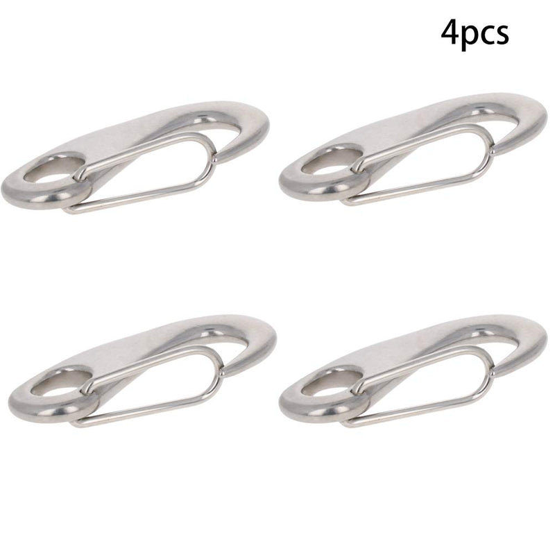 Yinpecly Carabiner Hooks 304 Stainless Steel Spring Gate Snap Hook Clip for Keychain, Dog Leashes, Fishing, 4Pcs
