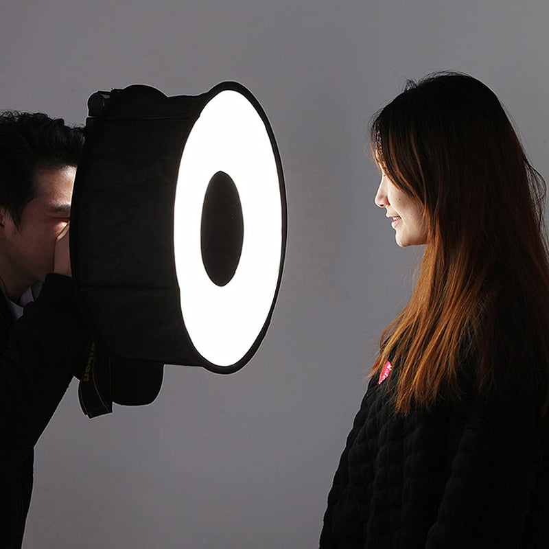 PULUZ Round Flash Softbox Diffuser 18inches / 45cm Portable Ring Flash Diffuser  Soft Box for Speedlight Macro Portrait Shooting Photography Studio Light Modifier