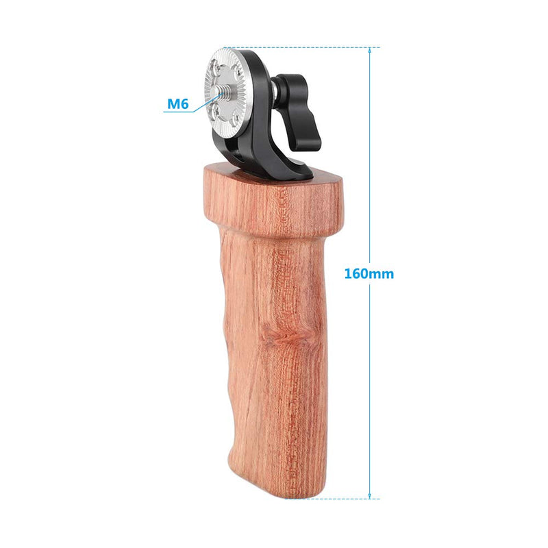 CAMVATE Wooden Grip with Rosette M6 Thread Connection for DLSR Camera Shoulder Mount Rig(Right Hand)