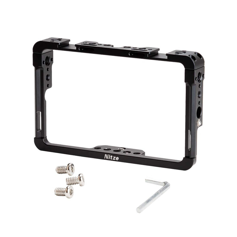 Nitze Monitor Cage for SmallHD Focus 5” Monitor with Built-in NATO Rail and Screw Sleeve Protection - TP-Focus