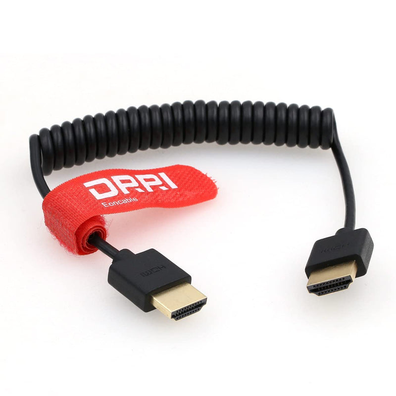 DRRI High Speed HDMI 2.0 Cable for Digital Video Audio 4K HDTV BMPCC Camera Coiled cable