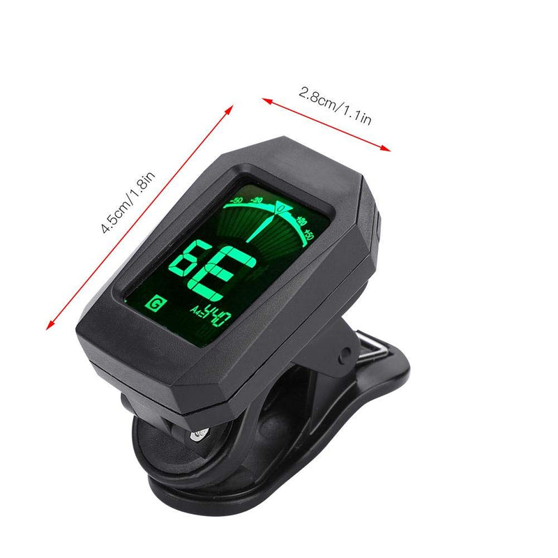 Guitar Tuner, Clip-On Digital LCD Tuner for Chromatic Guitar Bass Ukulele Violin Banjo Accessory Parts