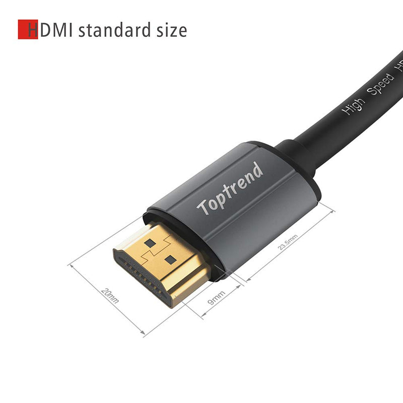 Toptrend 4K HDMI Cable 6ft-HDMI 2.0 Cable 1080p,3D,2160p,4K UHD,HDR,ARC,CL3 for in-Wall Installation,30AWG HDMI Cord for Most of HDMI Devices… 6 FT 18 Gbps