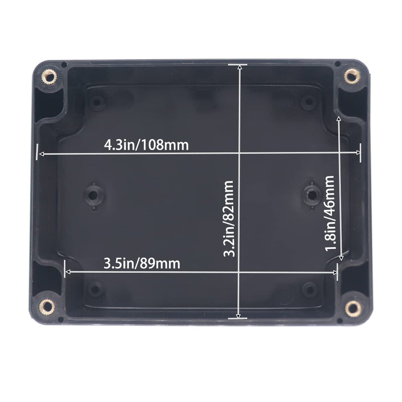 YETLEBOX Watertight Junction Box, IP67 Waterproof Project Box Durable ABS Plastic Electronic Enclosure Case for DIY Electrical Project Black 4.53" x 3.54" x 2.17"(115 x 90 x 55 mm) 4.53" x 3.54" x 2.17"
