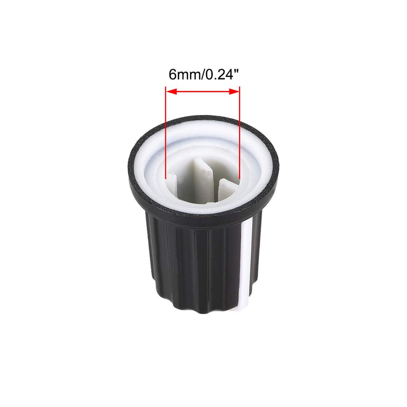 uxcell 5pcs, 6mm D Type Potentiometer Control Knobs for Electric Guitar Acrylic Volume Tone Knobs Black, White