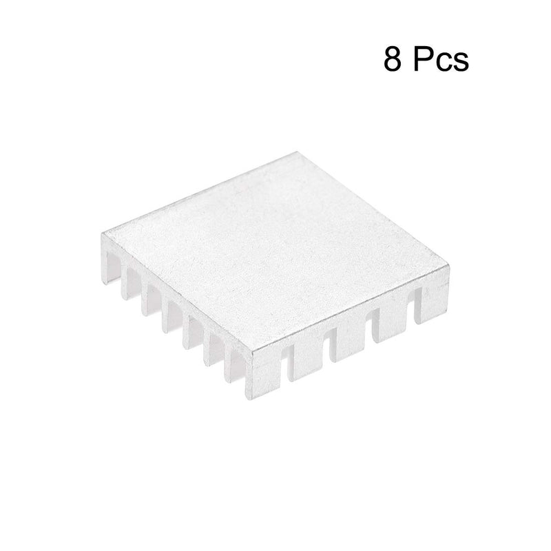 uxcell Electronic Radiators Heatsink for MOS GPU IC Chip Silver 22 x 22 x 6 mm 8pcs 22x22x6mm Silver Tone