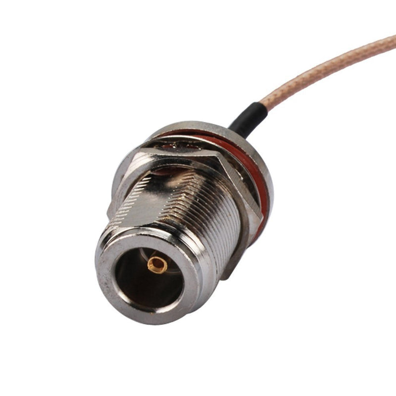 DHT Electronics RF coaxial coax cable assembly SMA male right angle to N female bulkhead 12''