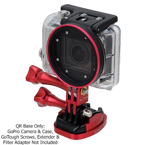 GoTough Red QR Mount with Pilot Holes – All Metal, Versatile Quick Release Plate with 1/4”-20 Tripod Screw and Pilot Holders Compatible with GoPro HERO3, HERO3+, HERO4, HERO5, HERO6, HERO7 Quick Relea With Screw Holes