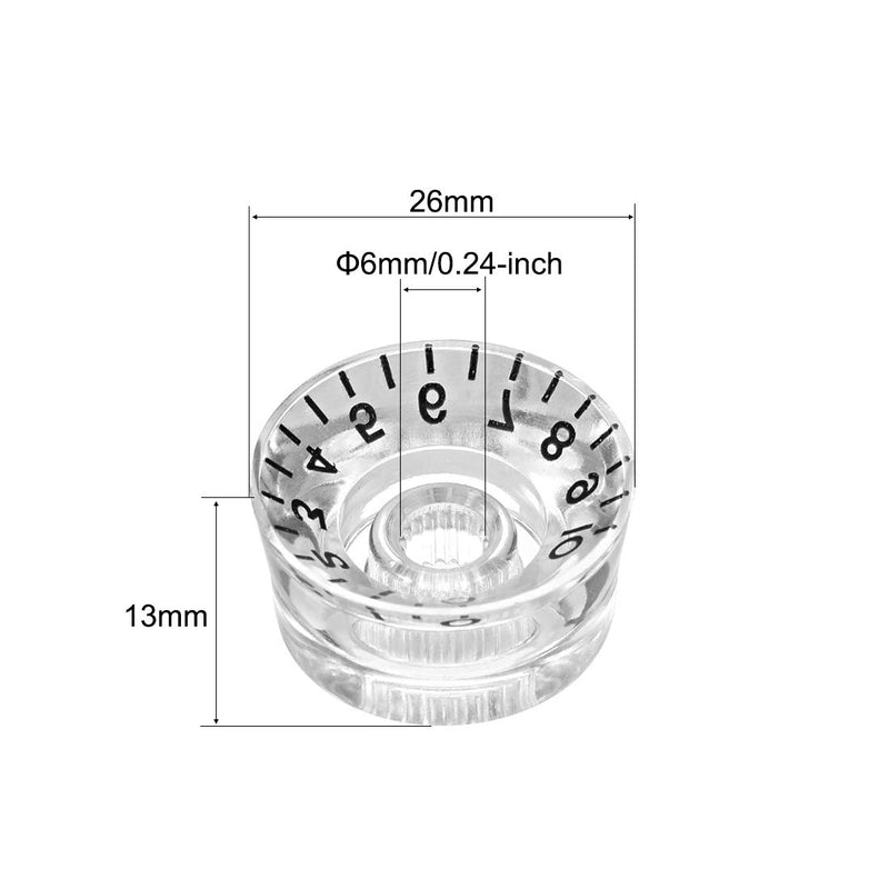 sourcing map 2pcs Clear 6mm Potentiometer Control Knobs For LP Electric Guitar Acrylic Volume Tone Knobs