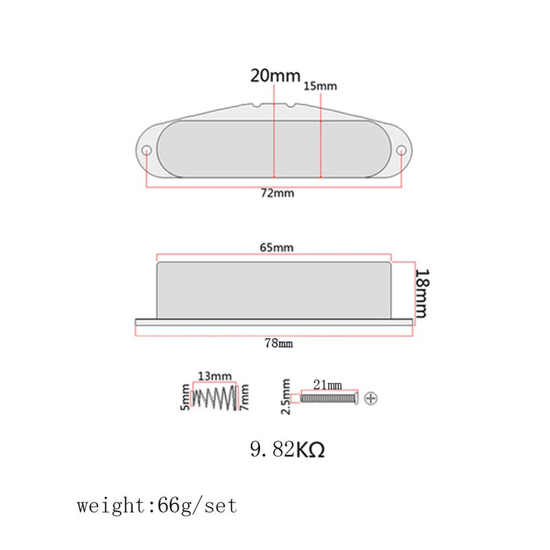 Alnicov Single Core Cooper Cable Pickup for TL Guitar,Chrome