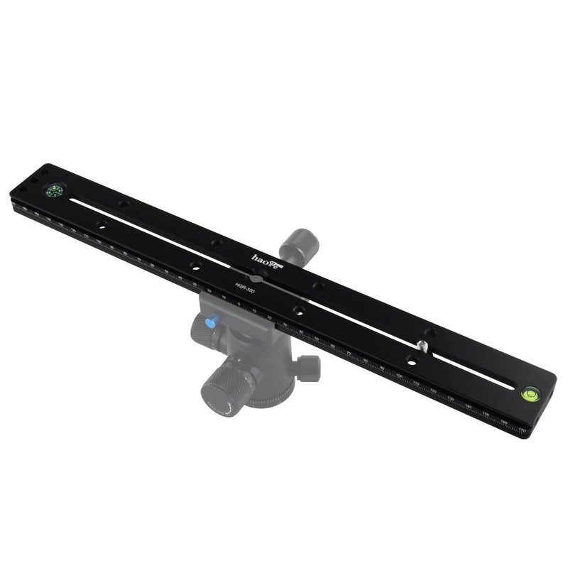 Haoge HQR-350 350mm Multi-Purpose Dual Dovetail Long Quick Release Extender Rail Sliding Plate for Camera Tripod Ballhead Clamp fit Benro Arca Swiss Sunwayfoto