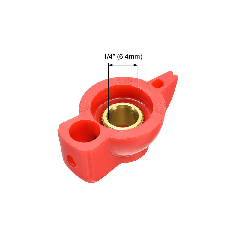 sourcing map 6.4mm Shaft Hole Potentiometer Knobs for Volume Adjustment Guitar Knob with Set Screw, Red