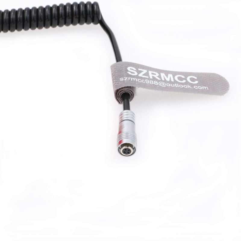 SZRMCC IKAN Portkeys BM5 BM7 HH7 HS7T Monitor Coiled Power Cable D-tap to XS6 4 Pin Female Plug (Coiled Cable, Straight) Coiled Cable